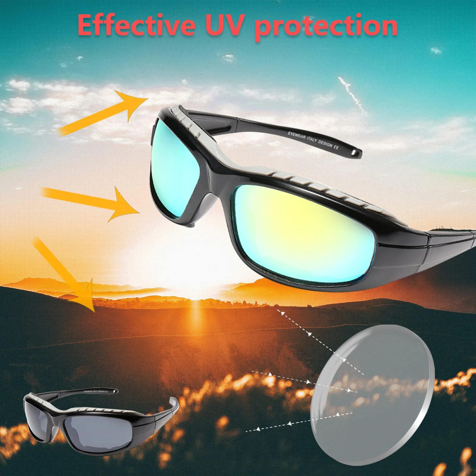 UV400 Cycling Sunglasses — Wrap-Around Sport Glasses 3
